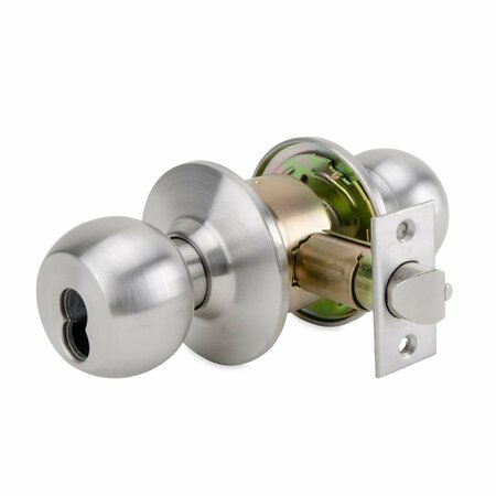 TRANS ATLANTIC CO. Satin Stainless Steel Standard Duty Commercial Storeroom Door Knob with IC Core DL-SVB80IC-US32D